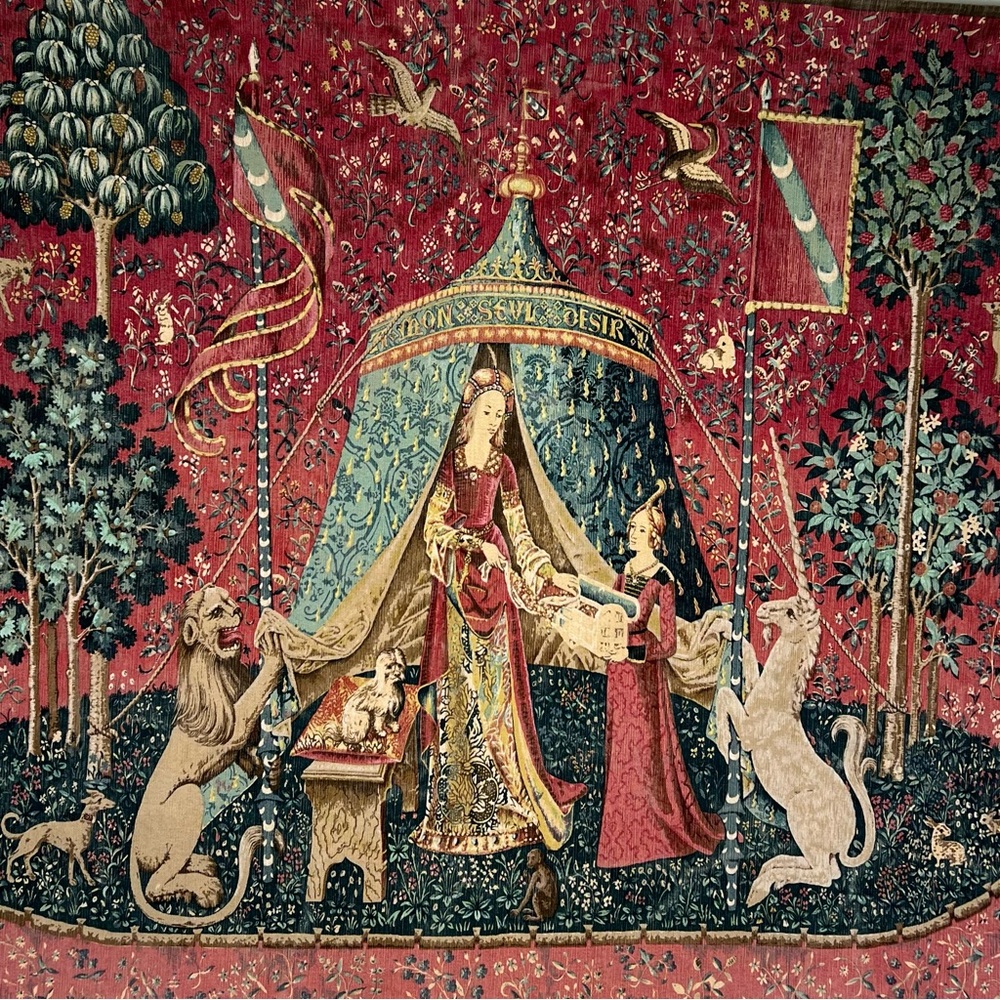 LUX The Lady & the Unicorn: À mon seul désir Wool Blend Tapestry Made in France